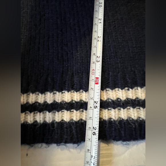 J CREW Wool Alpaca Relaxed Turtleneck Poncho Navy S/M - Picture 6 of 6